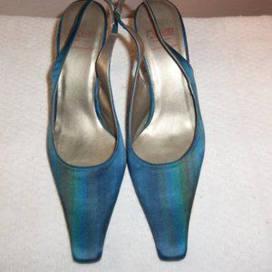 Melian  Blue Striped Slingback